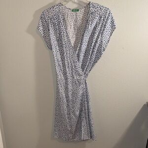United Colors Of Benetton Light Blue Floral Wrap Midi Dress